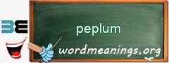 WordMeaning blackboard for peplum